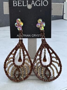 Vintage Bellagio Austrian Crystal Drop Earrings